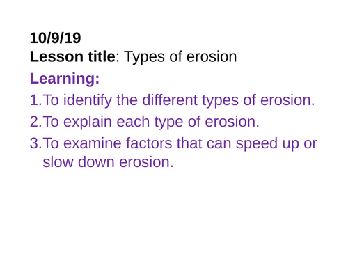 Types of erosion