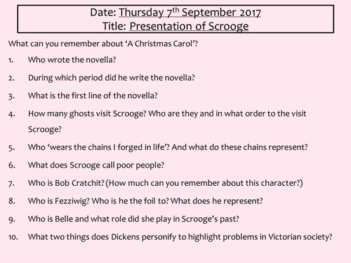 Presentation of Scrooge Stave One