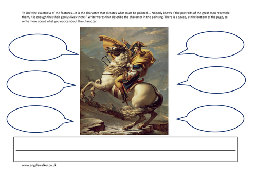 Napoleon -  a  history of art worksheet to infer character