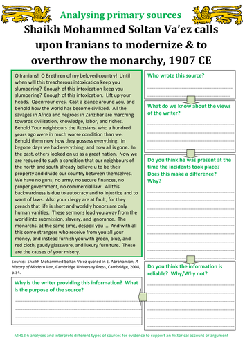3 Primary sources: Iran 1953-1989