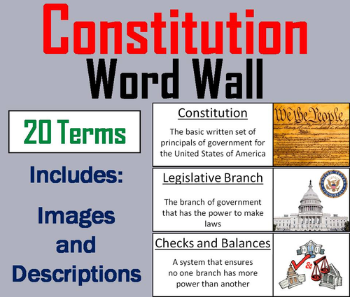 The Constitution Word Wall Cards