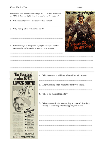 WWI & WWII History Tests