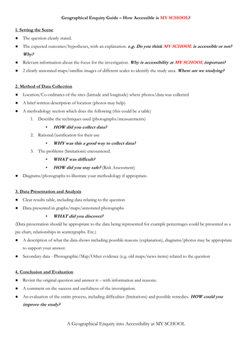 Geographical Enquiry - Accessibility