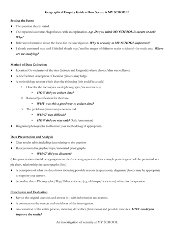 Geographical Enquiry - Security