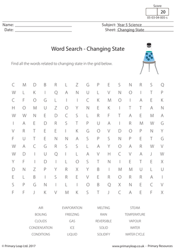 word search changing state teaching resources
