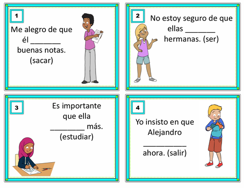 Present Subjunctive Task Cards - Subjuntivo