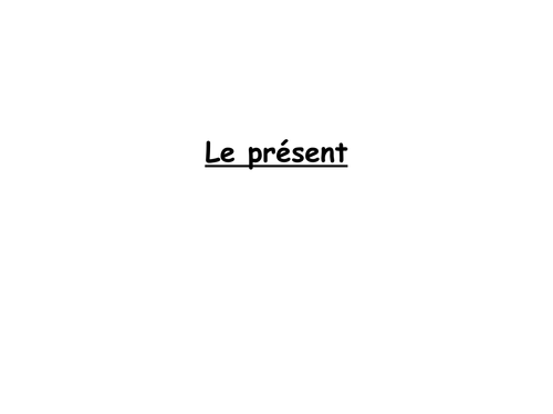 KS5/4 French - Present Tense (regular verbs) - overview/revision