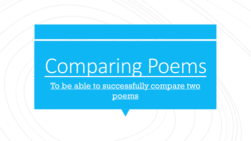 Comparing Poetry PowerPoint