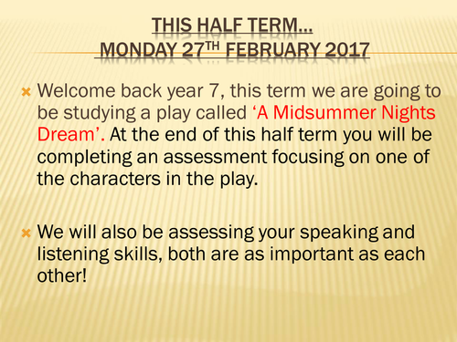 Midsummer Nights Dream Lessons.