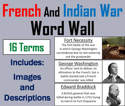 The French and Indian War Word Wall Cards (Seven Year's War)