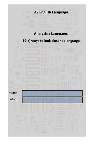 AS English Language booklet on linguistic methods