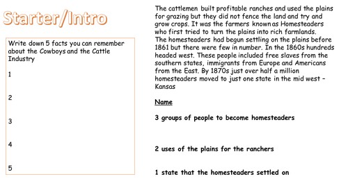 Making of America - Homesteaders booklet