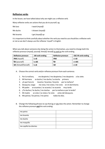 Mira 2 Presentaciones reflexive verbs