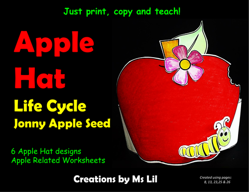 Apple Hat  ::  Apple Life Cycle Hat  ::  Johnny Apple Seed Hat