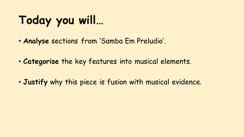 Edexcel GCSE Music Samba Em Preludio Verse 3 - end and extended answers