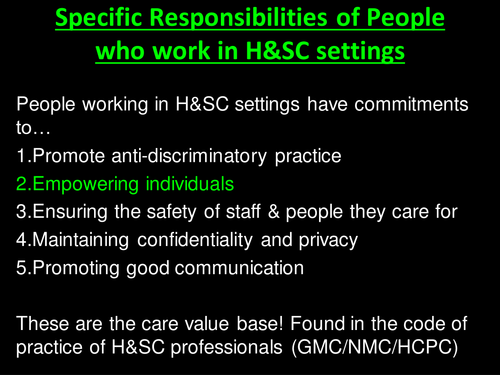 Empowering Individuals (Unit 2 Health and Social Care