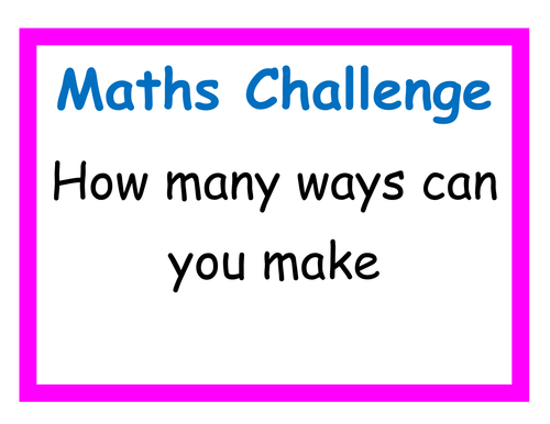 Independent  maths challenges for KS1