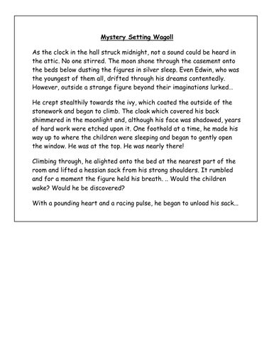 Wagoll: Mystery Story Y5 (and sentence task) | Teaching Resources