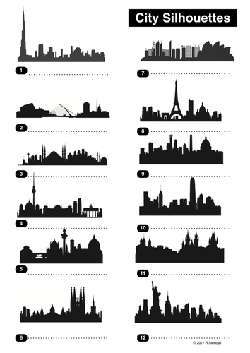 City Silhouettes A Place Geography Exercise Teaching Resources