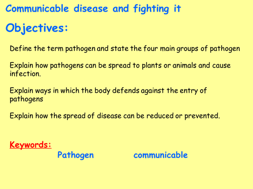 New AQA B3.1 (New Biology GCSE spec 4.3 - exams 2018) - Communicable disease and human defences