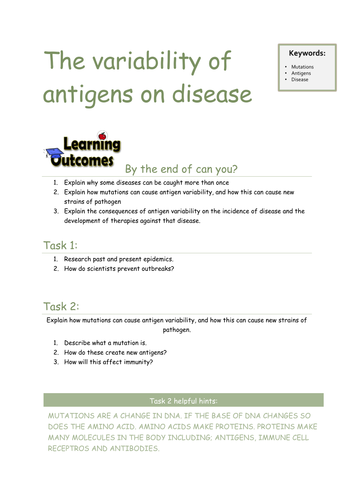 A-level Immunity Flipped Home learning