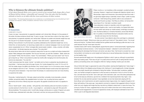 The Diet - Carol Ann Duffy - A Level Literature