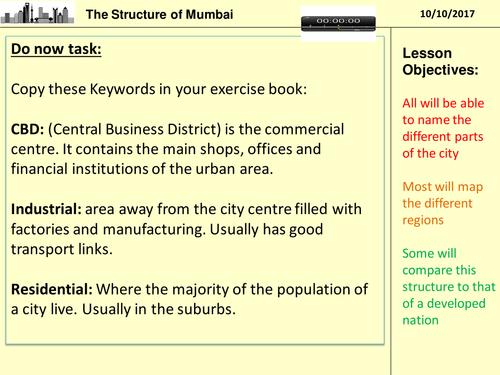 Structure of Mumbai - Challenges of an urbanising world Edexcel B