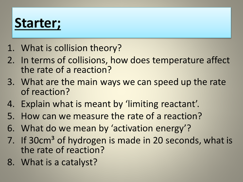 AQA activation energy and catalysts