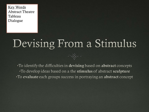 Devising from an abstract stimulus lesson