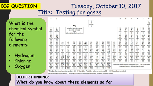 AQA new specification-Testing for gases-C10.3