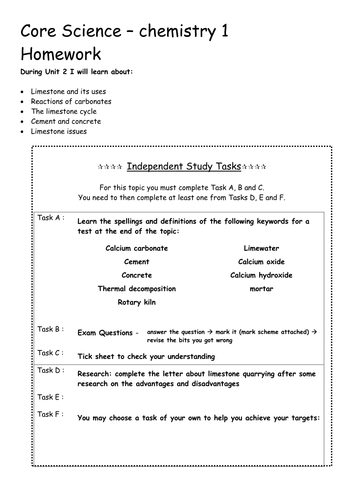 Chemistry revision resources