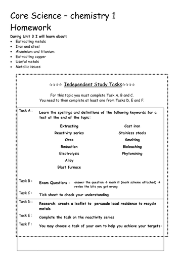 Chemistry revision resources