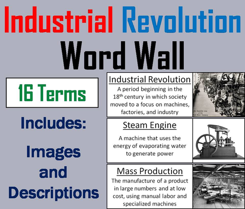 Industrial Revolution Word Wall Cards