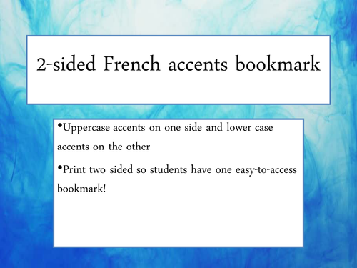 French Accents | 2-sided bookmark