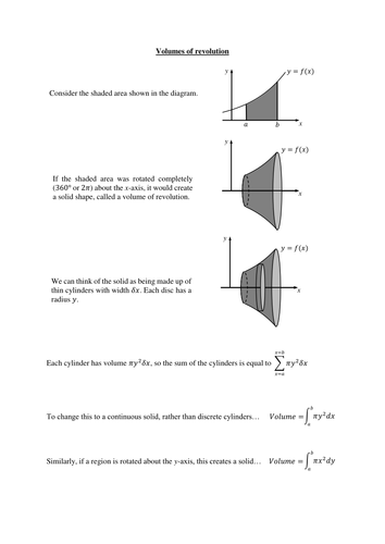 Volumes of revolution (integration)