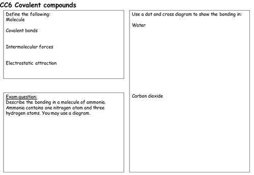 Covalent compounds revision sheet