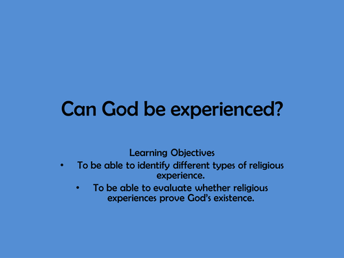 Lesson on can God be experienced