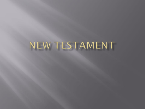 Short lesson on New Testament