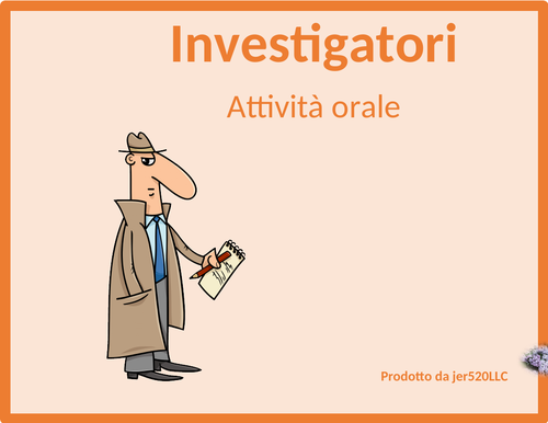 Vestiti (Clothing in Italian) Detectives Speaking Activity