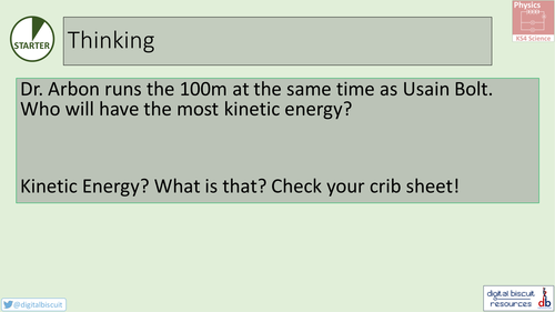 New AQA (2016) Physics P1 - Energy , Lesson 5 - Kinetic and Elastic Energy Stores
