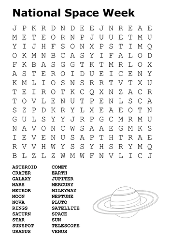 National Space Week Word Search