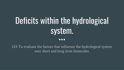 Edexcel A Level Geography - Water Deficit