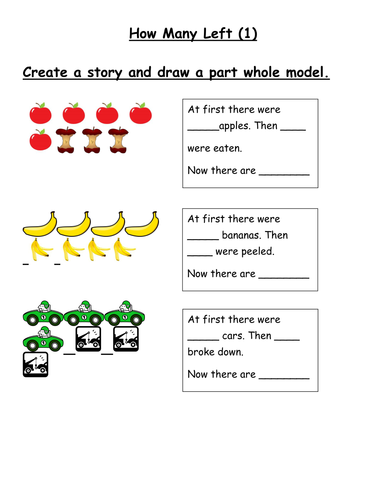 year 1 autumn subtraction how many left created for use with white