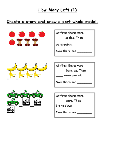 Year 1 Autumn Subtraction - How many left? Created for use with White Rose Maths