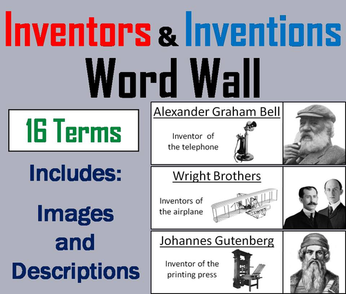 Inventors and Inventions Word Wall Cards