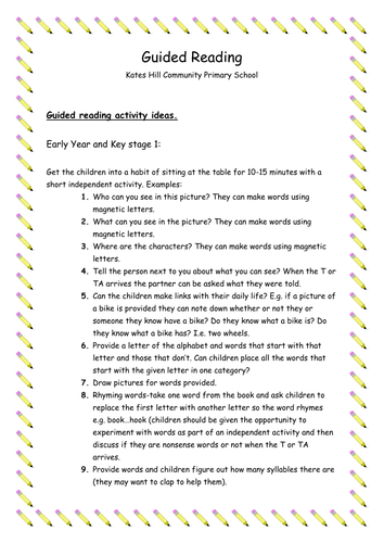 Guided Reading Lesson Ideas for KS1 and KS2