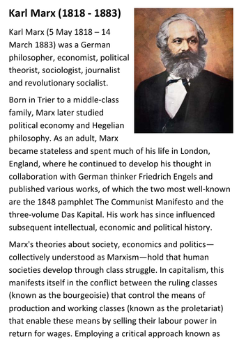 Karl Marx Handout