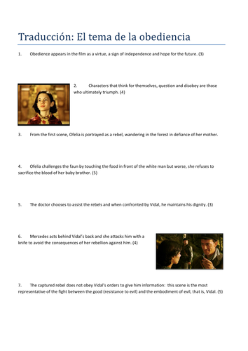 El tema de la obediencia en El Laberinto: traducción