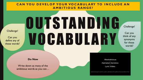 ambitious vocabulary for creative writing with meaning