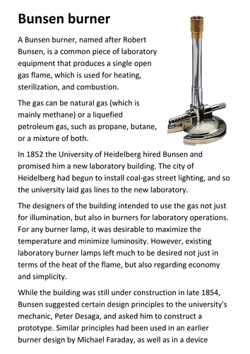 Bunsen burner Handout